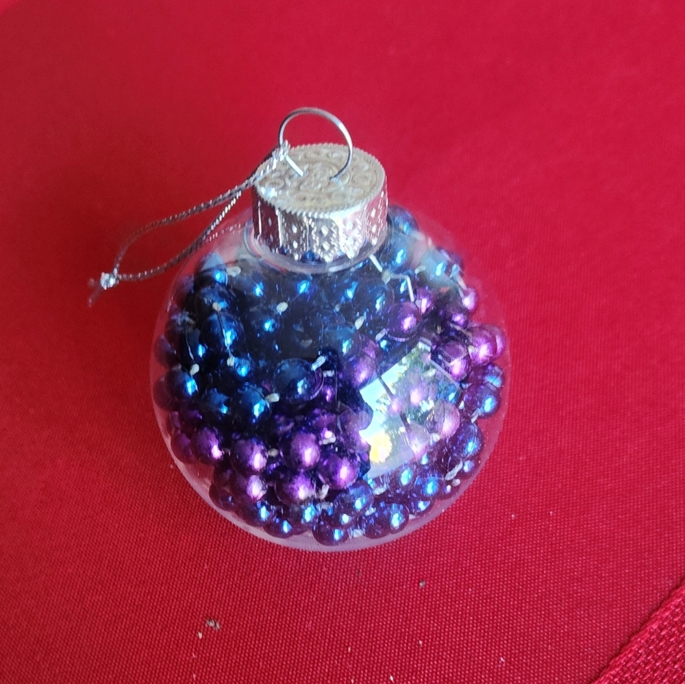 Purple and Blue Beaded Ornament